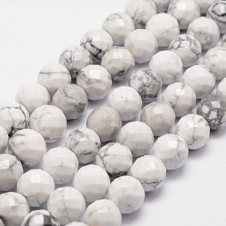 Natural Howlite Beads Strands G-G736-25-6mm-1