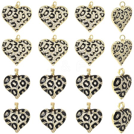 2Pcs 2 Styles Rack Plating Brass Cubic Zirconia Pendants KK-YW0004-08-1