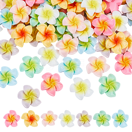 98Pcs 7 Colors Opaque Resin Cabochons RESI-DC0001-50-1