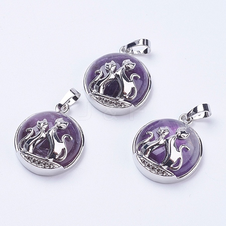 Natural Amethyst Pendants G-K234-A03-1