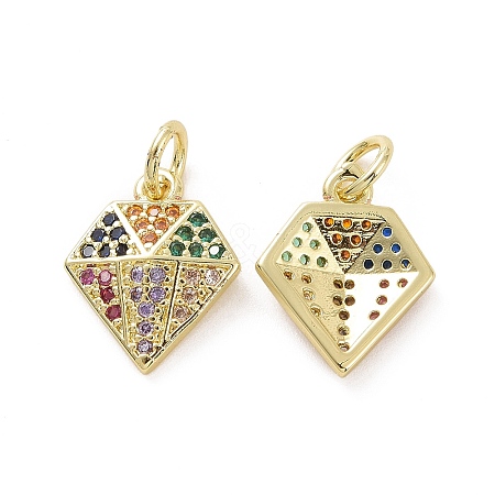 Brass Micro Pave Colorful Cubic Zirconia Charms KK-E068-VF157-1