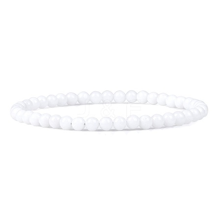 4MM Natural White Jade Stretch Bracelets RP2095-8-1