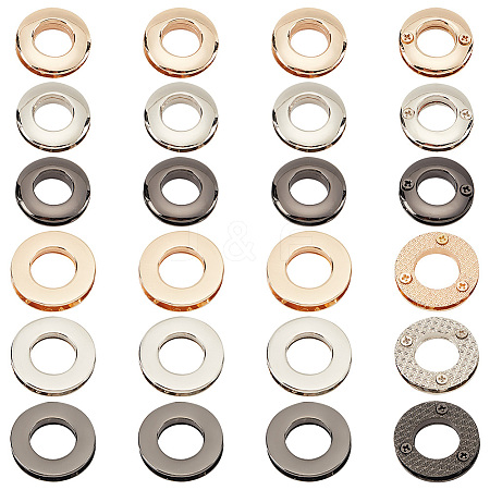   24Pcs 6 Style Zinc Alloy Screw-in Grommet Eyelet Findings FIND-PH0017-46-1