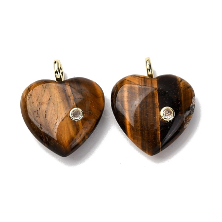 Natural Tiger Eye Pendants G-P588-01G-06-1