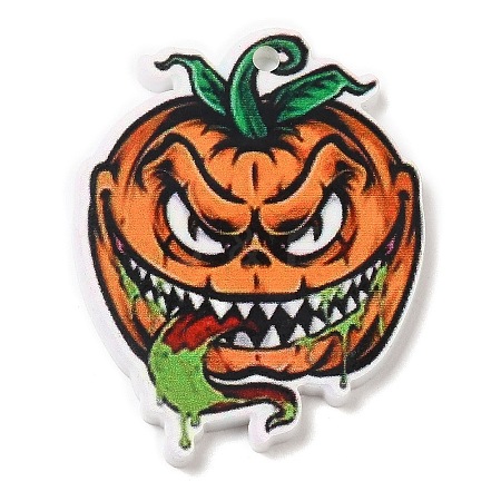 Halloween Themed Opaque Printed Acrylic Pendants SACR-L004-01D-1