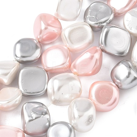 Electroplated Shell Pearl Beads Strands BSHE-D301-02D-1