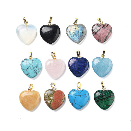 Natural & Synthetic Mixed Gemstone Pendants G-G956-B-G-1