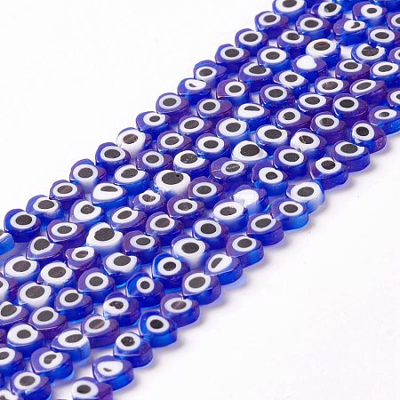 Handmade Evil Eye Lampwork Beads Strands LAMP-F023-A03-1