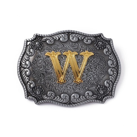 Western Alloy Initial Letter.W Belt Buckle DIY-WH0304-330-1