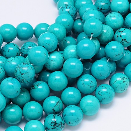 Natural Magnesite Round Bead Strands TURQ-E022-38B-10mm-1