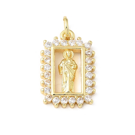 Religion Brass Micro Pave Cubic Zirconia Pendants KK-E799-02D-G-1