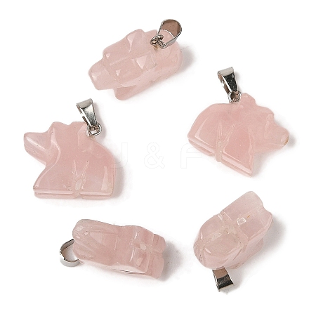 Natural Rose Quartz Pendants G-B127-02P-05-1