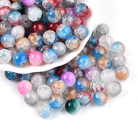 Baking Paint Imiation Jade Glass Beads X1-DGLA-S115-10mm-MY-1