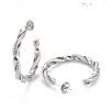 Tarnish Resistant 304 Stainless Steel Half Hoop Earrings EJEW-F257-09P-2