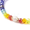 9Pcs 9 Color Natural Pearl & Cat Eye & Glass Beaded Stretch Bracelets Set BJEW-JB08882-5