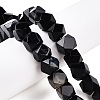 Dyed & Heated Natural Black Agate Beads Strands G-T138-39-1