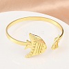 Marine Organism Brass Cuff Bangles for Women BJEW-D368-03K-G-2