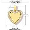 Brass Micro Pave Clear Cubic Zirconia Pendants CU-OY001-80G-2