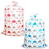 2Pcs 2 Colors Christmas Rectangle Plastic Elephant Print Gift Storage Big Bags ABAG-WH20010-07-1