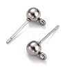 Non-Tarnish 304 Stainless Steel Ball Post Stud Earring Findings STAS-Z035-01P-D-2