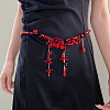Glass with Acrylic Flower Tassel Waist Belly Chains for Women FS-WG85543-01-2