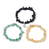 3Pcs 3 Styles Natural Citrine & Green Aventurine & Synthetic Blue Goldstone Chips Stretch Bracelets Sets BJEW-JB11076-08-4