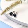 Natural & Synthetic Gemstone Bead Stud Earrings for Women or Men EJEW-JE04626-4