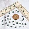 1 Strand Square Natural Green Spot Jasper Beads Strands G-NB0005-60-4