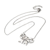 Non-Tarnish 304 Stainless Steel Cable Chain Bowknot Pendant Necklaces NJEW-Z041-03P-01-2