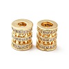 Brass Micro Pave Cubic Zirconia European Beads KK-M233-34G-2