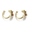 Brass Micro Pave Cubic Zirconia Cuff Earrings EJEW-S201-241G-NR-3