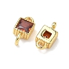 Brass Pave Cubic Zirconia Square Connector Charms KK-P348-12G-06-2