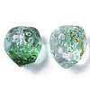 Transparent Spray Painted Glass Beads GLAA-R215-01-B07-3