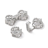 Rhodium Plated 925 Sterling Silver Micro Pave Clear Cubic Zirconia Fold Over Clasps STER-D005-09P-3