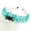 Hollow Triple Moon Metal with Raw Natural Quartz Wrapped Hair Hair Bands PW-WGCA1A6-09-1