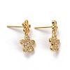 Flower Micro Pave Clear Cubic Zirconia Ear Studs for Her KK-K258-32G-RS-1