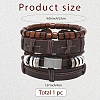 1Pc Cowhide & Imitation Leather Cord Knitted Multi-strand Bracelets AJEW-GF0011-50F-2