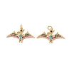 Rack Plating Brass Micro Pave Colorful Cubic Zirconia Pendants ZIRC-C040-48F-G-2