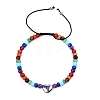 Natural Amethyst & Lapis Lazuli & Tiger Eye & Red Jasper & Green Aventurine Braided Beaded Bracelets PW-WG7DEFA-01-1