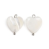 Natural Shell Heart Pendants X1-STAS-D378-34P-1