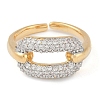 Oval Brass Micro Pave Clear Cubic Zirconia Finger Ring RJEW-Q819-28G-2