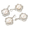 4Pcs Natural Pearl Pendants PALLOY-TAC0181-3