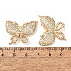Brass Micro Pave Clear Cubic Zirconia Connector Charms CU-CBA4579-01G-B-2