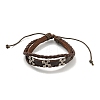 PU Leather & Waxed Cords Triple Layer Multi-strand Bracelets BJEW-G709-06A-AS-1