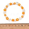 Handmade Millefiori Glass & Opalite & Natural Cultured Freshwater Pearl Beaded Stretch Bracelets for Women BJEW-JB13945-4