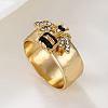 Zinc Alloy and Rhinestone Finger Rings FS-WGB1C3B-01-2