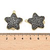 Brass with Druzy Resin Connector Charms KK-C158-05A-G-3