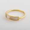 304 Stainless Steel & Shell Finger Rings FS-WG45F01-04-1