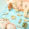 100Pcs Sea Theme Wood Canochons WOOD-CJ0001-61-8