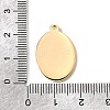 Textured 304 Stainless Steel Pendants STAS-K324-02G-3